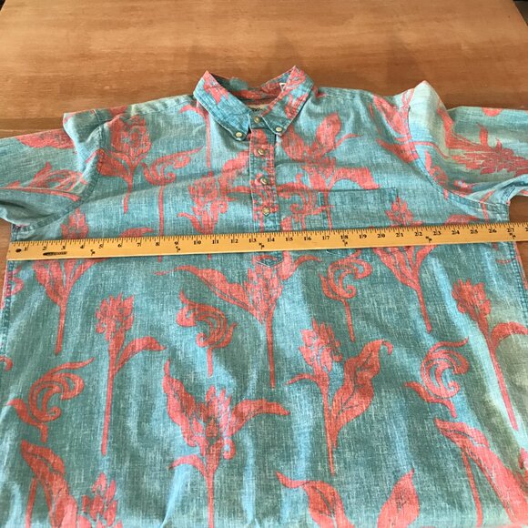 Vintage Reyn Spooner Hawaiian Shirt Men XXL Blue Floral Button Down Pullover - Picture 7 of 12